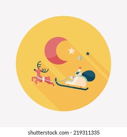 Santa Claus flat icon with long shadow, eps10