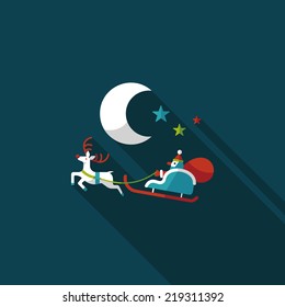 Santa Claus flat icon with long shadow, eps10