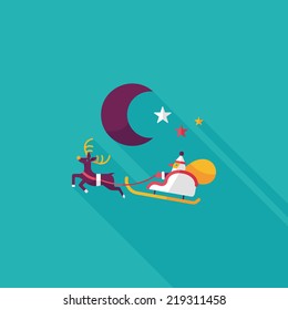 Santa Claus flat icon with long shadow, eps10