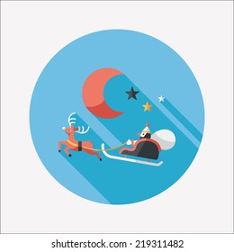 Santa Claus flat icon with long shadow, eps10