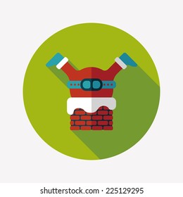 Santa Claus flat icon with long shadow, eps10