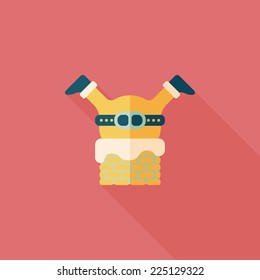 Santa Claus flat icon with long shadow, eps10