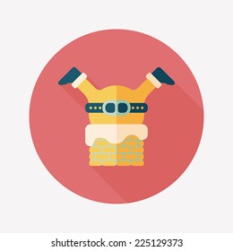 Santa Claus flat icon with long shadow, eps10