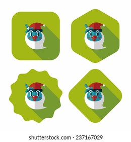 Santa Claus flat icon with long shadow, eps10
