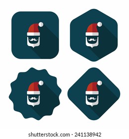 Santa Claus flat icon with long shadow, eps10