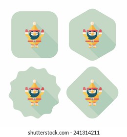 Santa Claus flat icon with long shadow, eps10