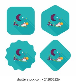 Santa Claus flat icon with long shadow, eps10