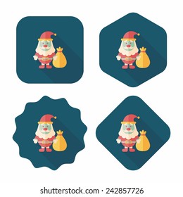 Santa Claus flat icon with long shadow, eps10