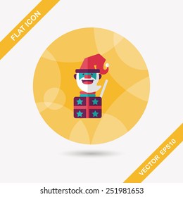 Santa Claus flat icon with long shadow, eps10