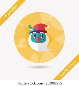 Santa Claus flat icon with long shadow, eps10