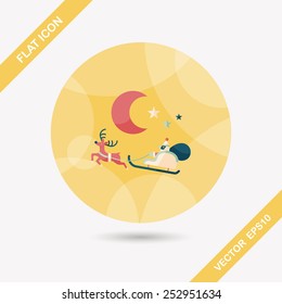 Santa Claus flat icon with long shadow, eps10