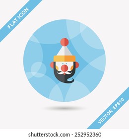 Santa Claus flat icon with long shadow, eps10