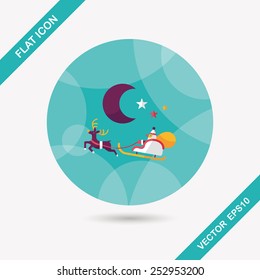 Santa Claus flat icon with long shadow, eps10
