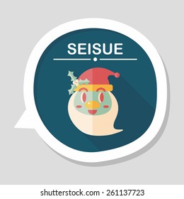 Santa Claus flat icon with long shadow, eps10
