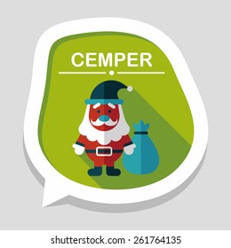 Santa Claus flat icon with long shadow, eps10