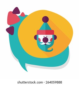 Santa Claus flat icon with long shadow, eps10