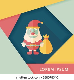 Santa Claus flat icon with long shadow, eps10