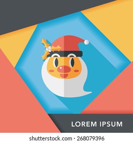 Santa Claus flat icon with long shadow, eps10