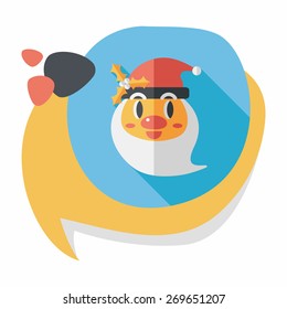 Santa Claus flat icon with long shadow, eps10