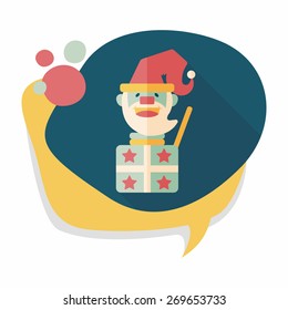 Santa Claus flat icon with long shadow, eps10