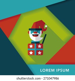 Santa Claus flat icon with long shadow, eps10