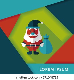 Santa Claus flat icon with long shadow, eps10