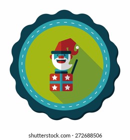 Santa Claus flat icon with long shadow, eps10