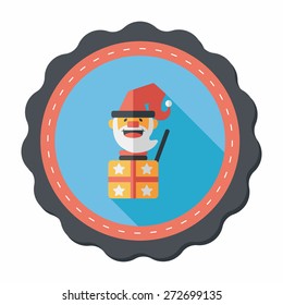 Santa Claus flat icon with long shadow, eps10