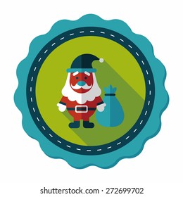 Santa Claus flat icon with long shadow, eps10