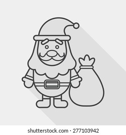 Santa Claus flat icon with long shadow, eps10, line icon