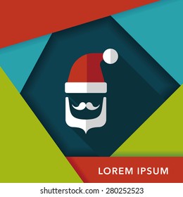 Santa Claus flat icon with long shadow, eps10