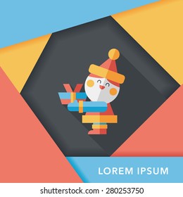 Santa Claus flat icon with long shadow, eps10