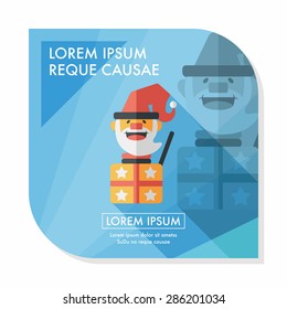 Santa Claus flat icon with long shadow, eps10