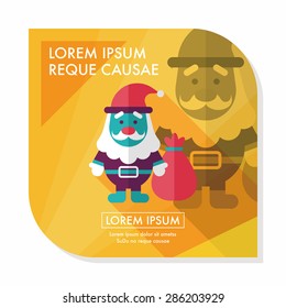 Santa Claus flat icon with long shadow, eps10