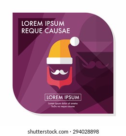 Santa Claus flat icon with long shadow, eps10