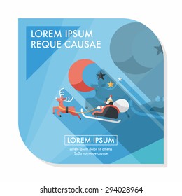 Santa Claus flat icon with long shadow, eps10