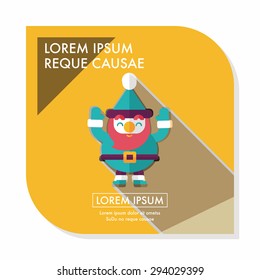 Santa Claus flat icon with long shadow, eps10