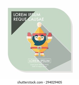 Santa Claus flat icon with long shadow, eps10