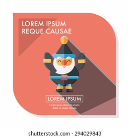 Santa Claus flat icon with long shadow, eps10