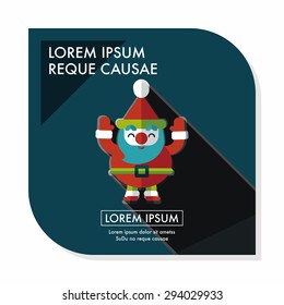 Santa Claus flat icon with long shadow, eps10