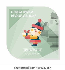 Santa Claus flat icon with long shadow, eps10