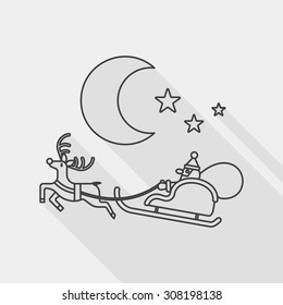 Santa Claus flat icon with long shadow, eps10, line icon
