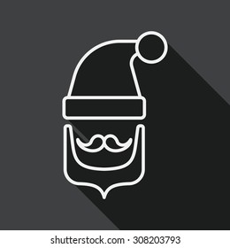 Santa Claus flat icon with long shadow, eps10, line icon