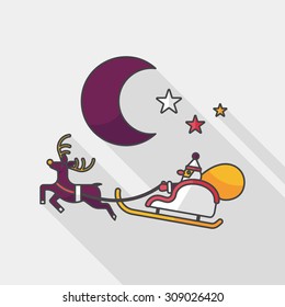 Santa Claus flat icon with long shadow, eps10
