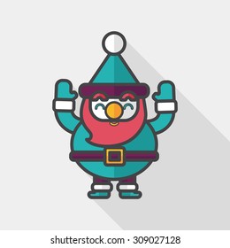 Santa Claus flat icon with long shadow, eps10