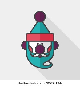 Santa Claus flat icon with long shadow, eps10