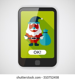 Santa Claus flat icon with long shadow, eps10