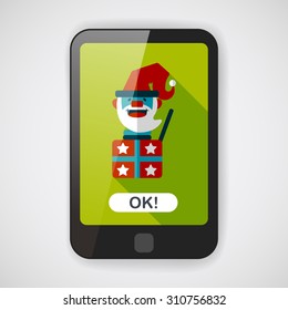 Santa Claus flat icon with long shadow, eps10