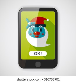 Santa Claus flat icon with long shadow, eps10