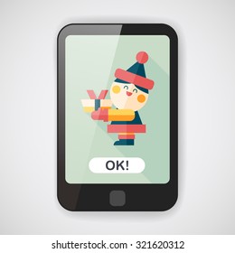 Santa Claus flat icon with long shadow, eps10